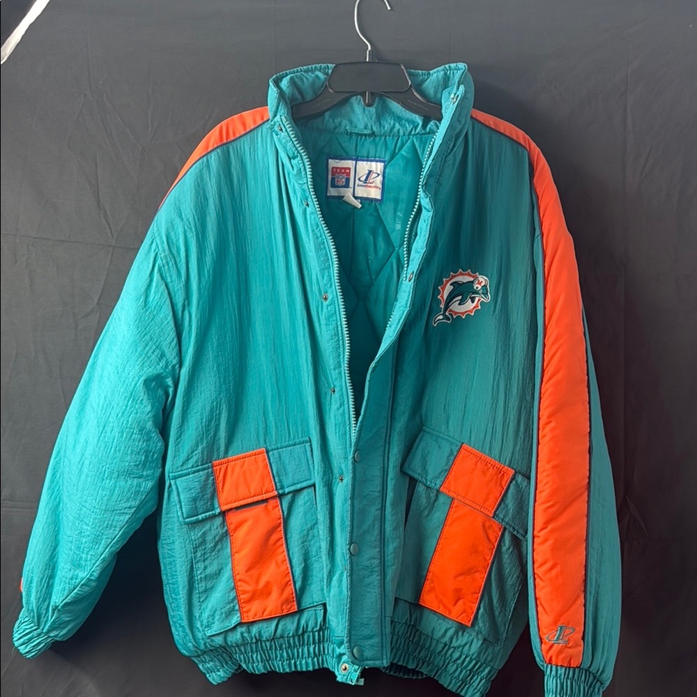 Teal and Orange Miami Dolphins Jacket